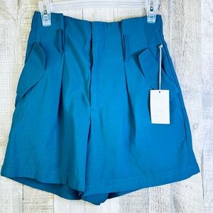 A New Day Size 2 Teal Shorts w/Front Pockets & Belt Loops & Zipper Closure